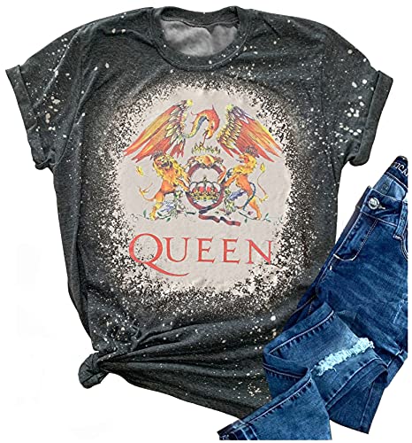 Rock Music Bleached T Shirt for Women