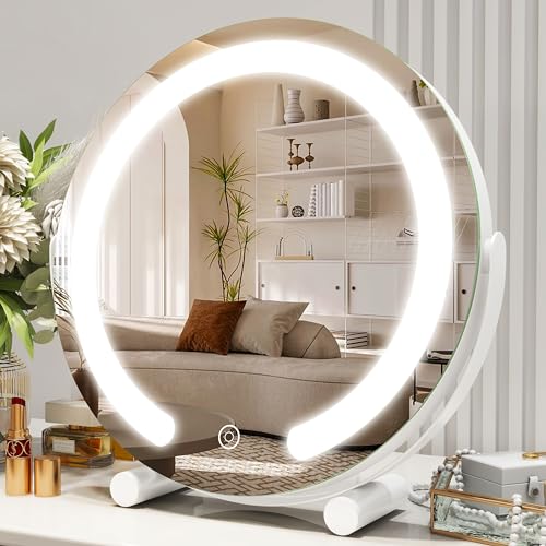 ROLOVE 12 Inch LED Vanity Mirror with 3 Color Dimmable Lights