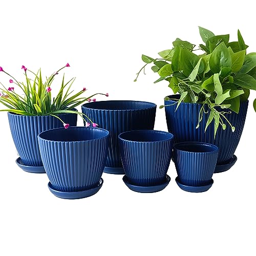 RooTrimmer 6-Pack Flower Pots and Saucers