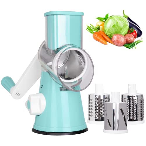 Rotary Cheese Grater with 3 Drum Blades