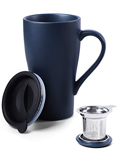 Royal Blue Tea Cup with Infuser and 2 Lids
