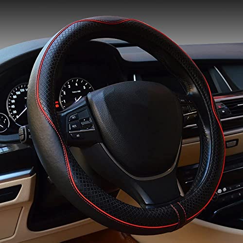 Rsept Anti-Slip Soft Breathable Steering Wheel Cover Black/Red