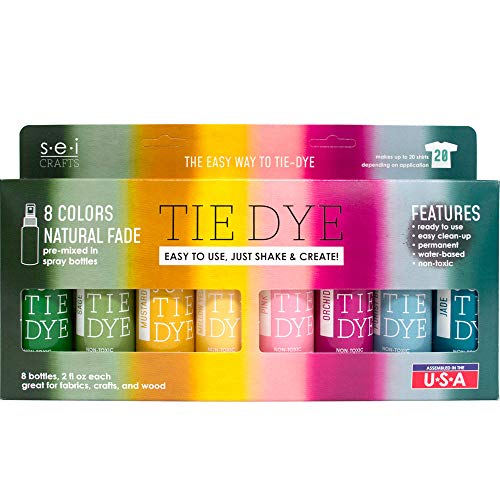 S.E.I. Natural Fade Tie-Dye Kit, Fabric Spray Dye, 8 Colors