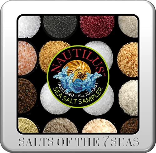 Salts of the 7 Seas Nautilus Gourmet Sea Salt Sampler in a Custom Embossed Tin