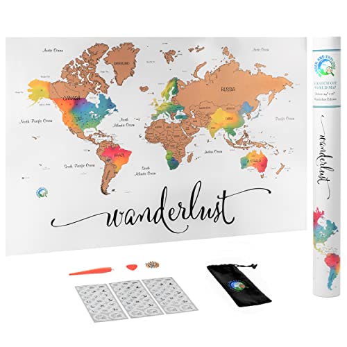 Scratch Off World Map Watercolor Edition