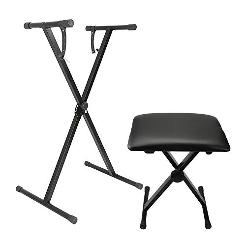 ShowMaven Heavy Duty Keyboard Stand and Bench - Adjustable and Portable