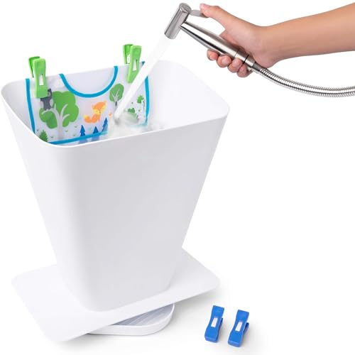 SimplyImagine Cloth Diaper Sprayer Splatter Shield - Hands-Free Washing Bucket