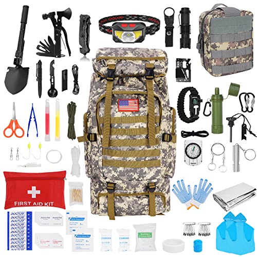 Skywod Adventure Survival Kit with Large Camping Backpack