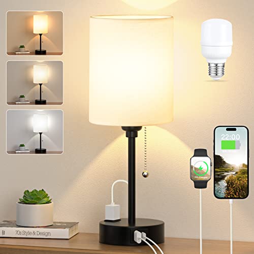 Small Bedroom Lamps with USB Ports & AC Outlet