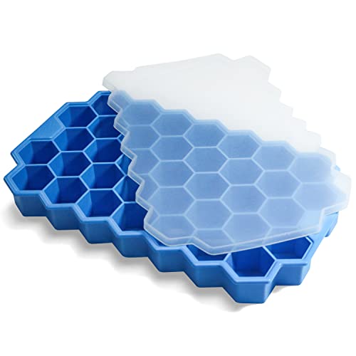 Small Ice Cube Trays with Lid - 37 Grid Silicone
