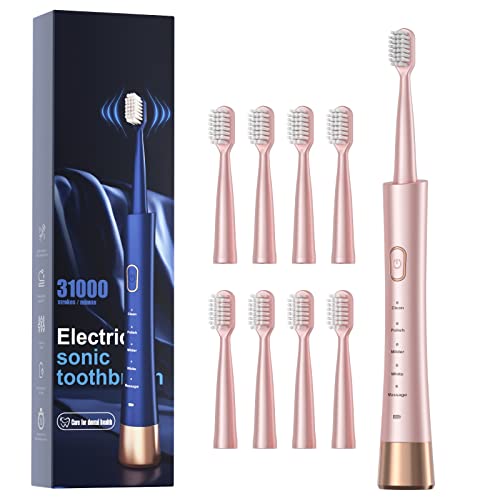 Smart Sonic Toothbrush with 8 Brush Heads