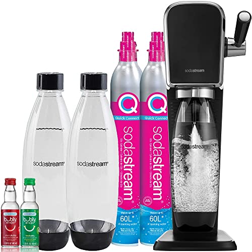 SodaStream Black Sparkling Water Set: CO2, DWS Bottles, Bubly Drops