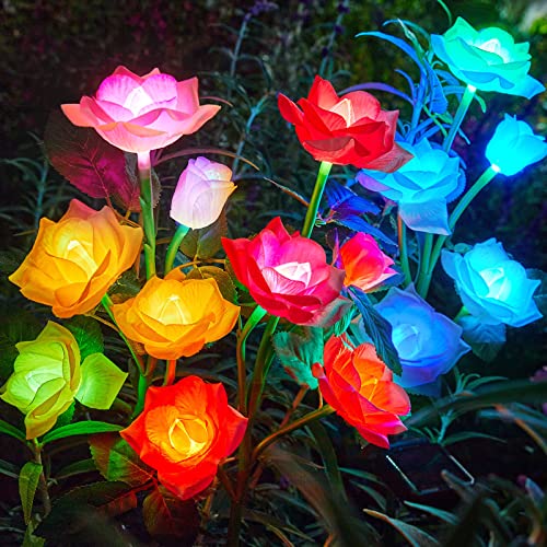 Solar Rose Garden Lights - Decorative Outdoor Lights