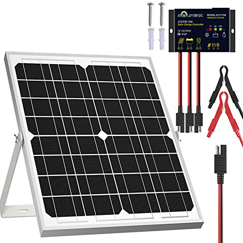 SOLPERK 20W 12V Solar Panel Kit with Upgrade Controller and Mount Bracket