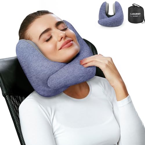 SOUTHVO Memory Foam Airplane Neck Pillow with Noise Canceling Earmuffs