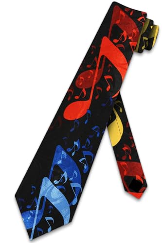 Steven Harris Men's Multicolor 8th Notes Necktie Music Ties - Black - One Size