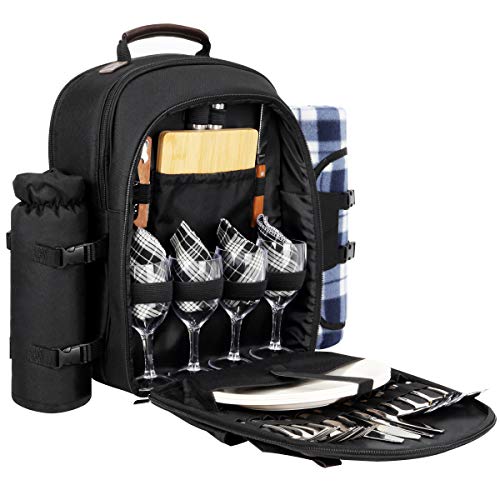 Sunflora 4-Person Picnic Backpack Set with Cooler
