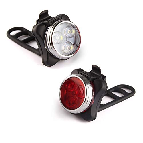 Super Bright USB Rechargeable Bike Light Set with 4 Light Modes
