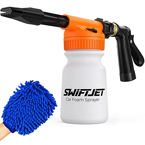 SwiftJet Foam Gun & Microfiber Wash Mitt: Car Wash Kit for Men
