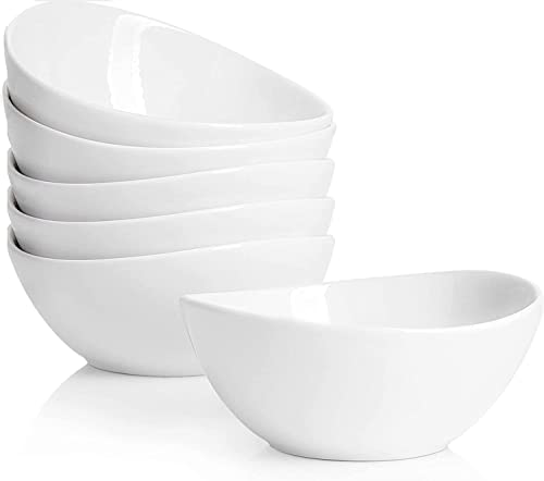 Taeochiy 10oz Small Ceramic Dessert Bowls Set of 6, White
