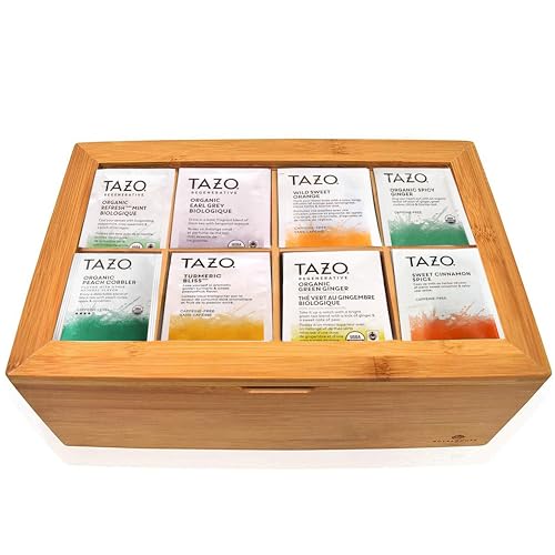 Tazo Tea Bags Sampler in Bamboo Organizer (80 Count)