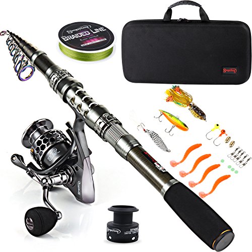 Telescopic Fishing Pole with Spinning Reels