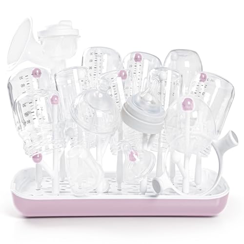 Termichy Large Capacity Baby Bottle Drying Rack (Pink)
