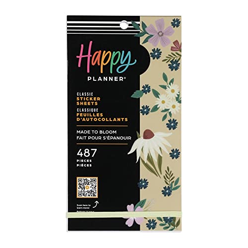 The Happy Planner Made to Bloom Sticker Pack, 487 Total Stickers
