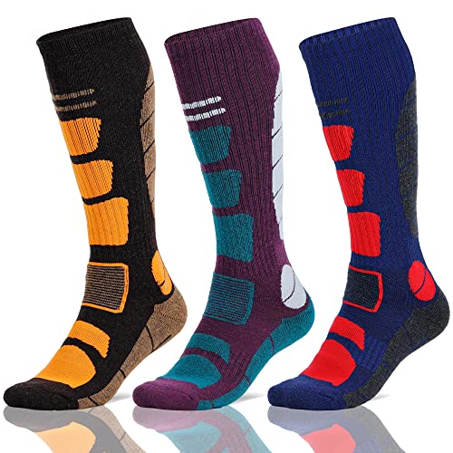 Thermal Knee-High Wool Ski Socks