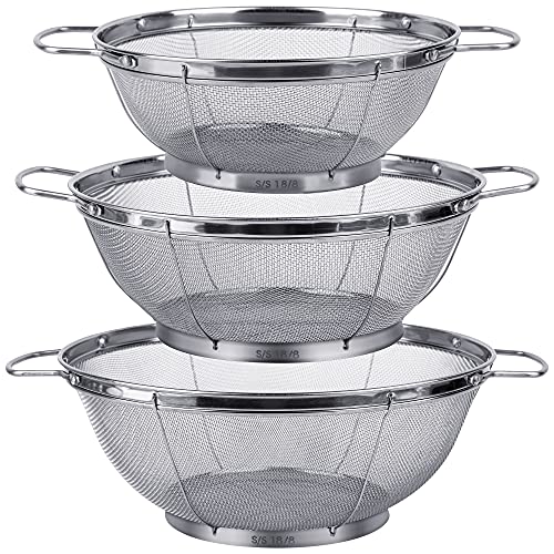 Tiawudi Stainless Steel Colander Set with Handles and Resting Base