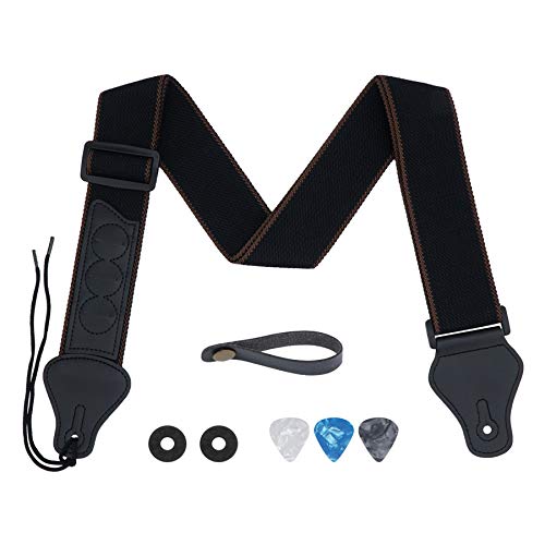 Tifanso Guitar Strap with 3 Pick Holders and Locks Set