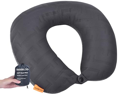 TREKOLOGY Inflatable Travel Neck Pillow for Airplane Support