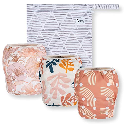 Tropical 3-Pack Swim Diapers and Wet Bag by Nora's Nursery