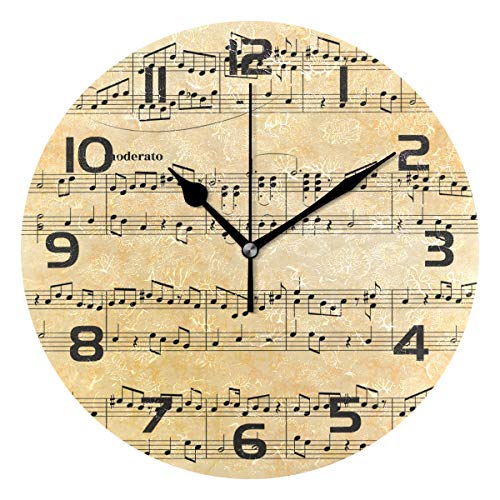 TropicalLife Music Note Wall Clock