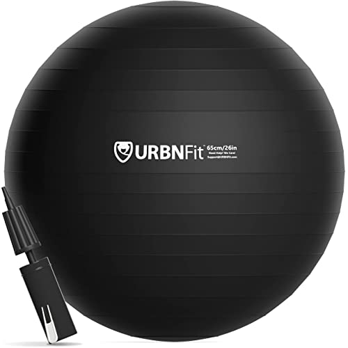 URBNFit 26" Yoga Ball for Exercise, Pregnancy, Stability - Black