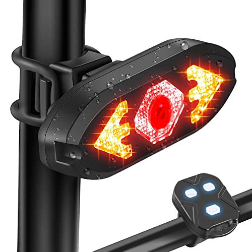 USB Rechargeable Smart Bike Tail Light with Remote Control Signals - EBUYFIRE