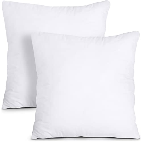 Utopia Bedding 18x18 Inch White Throw Pillow Inserts - Pack of 2