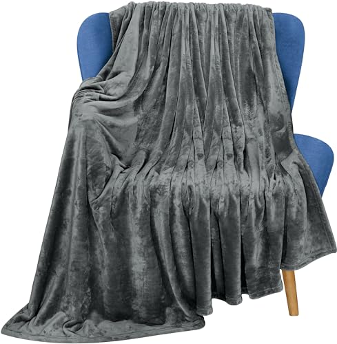 Utopia Bedding Luxury Fleece Blanket - Grey, 60x50 Inches