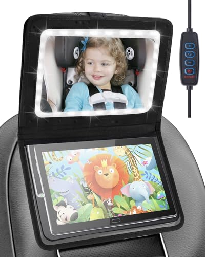 Vanmirr LED Baby Car Mirror with Tablet Holder