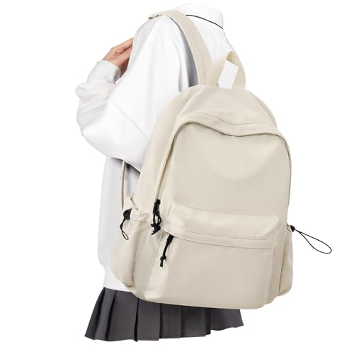 VECAVE Beige Waterproof School Backpack
