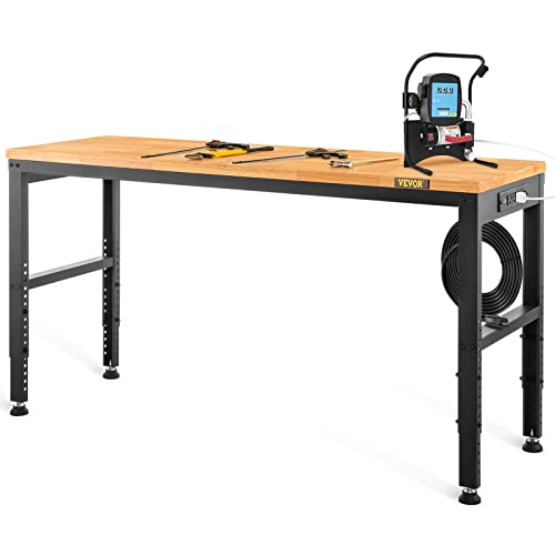 VEVOR Adjustable 48" Workbench with Power Outlets & 2000 LBS Capacity