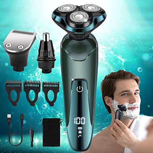Viatia 3D Rotary Electric Shaver: Cordless, Rechargeable, Waterproof