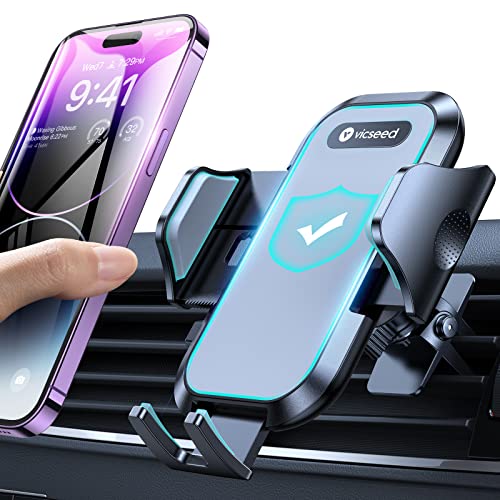 VICSEED Car Phone Holder: All-Round Silicone Protection, Air Vent Mount