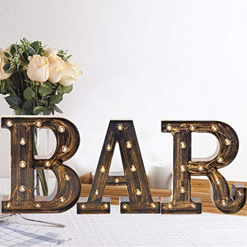 Vintage LED BAR Sign - Battery Operated Lighted Decor