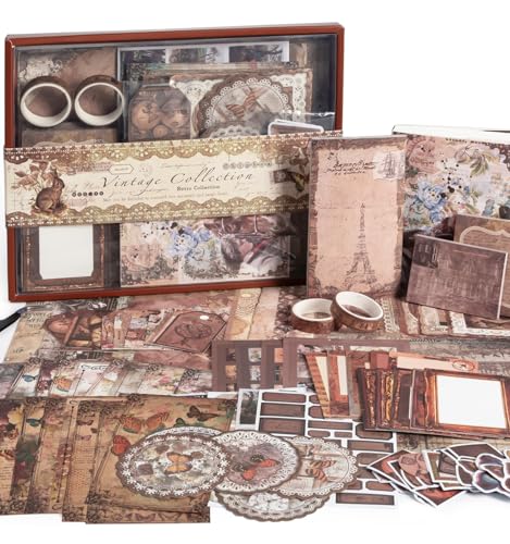 Vintage Scrapbooking Kit with Aesthetic Supplies