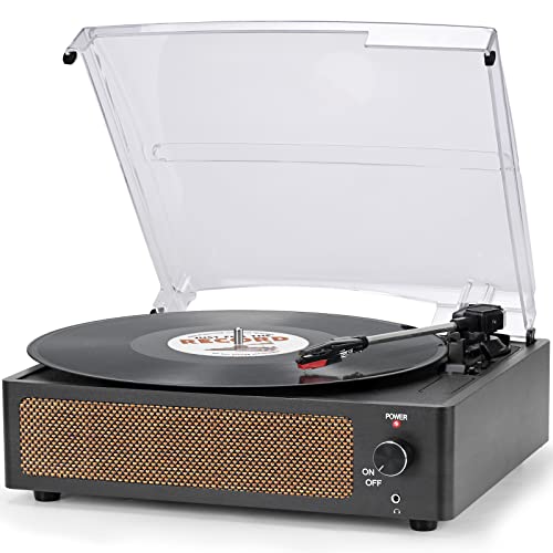 Vintage Vinyl Record Player with Speakers