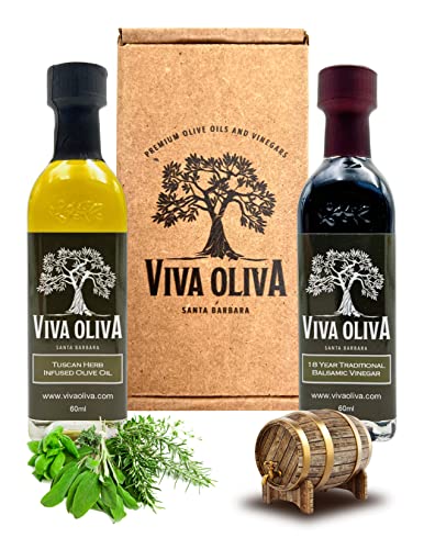 Viva Oliva 60ml Tuscan Herb Infused Olive Oil & Balsamic Vinegar Gift Set