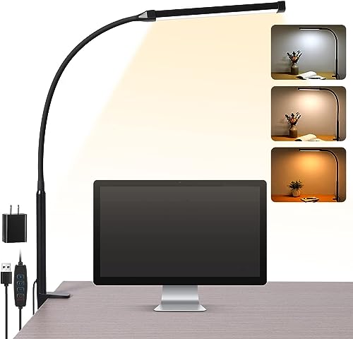 Voncerus LED Desk Lamp with Clamp and USB Adapter