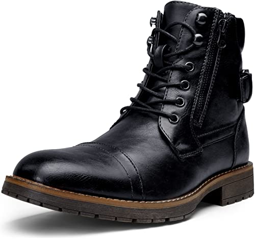 Vostey Men's Casual Motorcycle Ankle Dress Boots