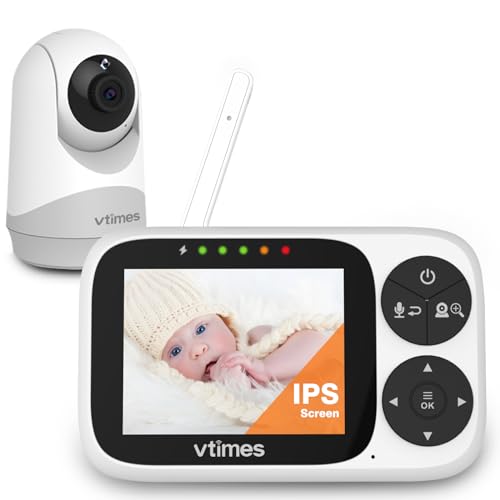 VTimes Baby Monitor: Camera, Night Vision, 2-Way Audio, Lullaby, 1000ft Range